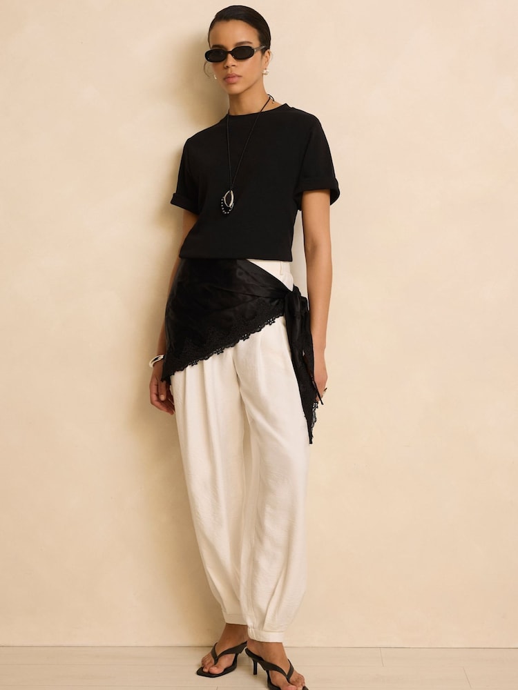 Mint Velvet Black Ultimate Cotton T-Shirt - Image 2 of 7 Mint Velvet Black Ultimate Cotton T-Shirt - Image 2 of 7