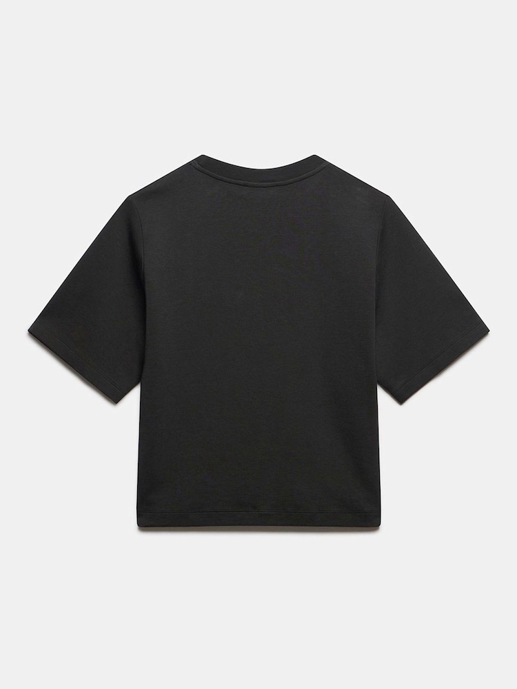 Mint Velvet Black Ultimate Cotton T-Shirt - Image 7 of 7 Mint Velvet Black Ultimate Cotton T-Shirt - Image 7 of 7