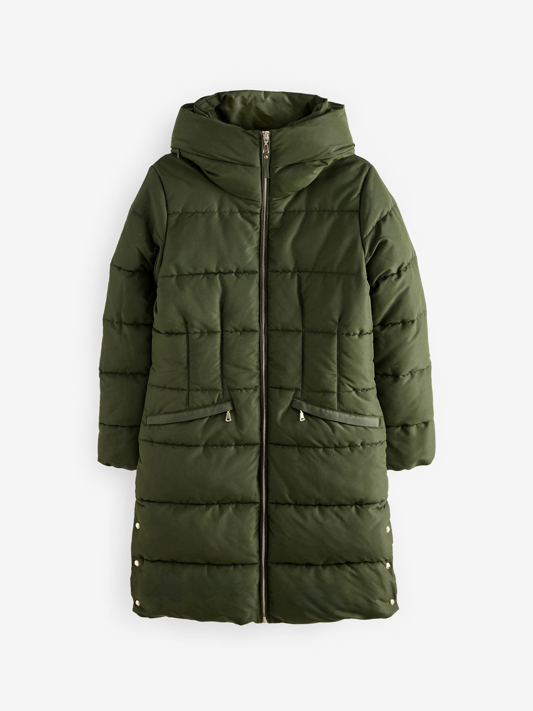 Buy Khaki Green Shower Resistant Padded Puffer Hooded Mid Length Coat from Next Canada