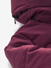 Burgundy Shower Resistant Padded Puffer Hooded Mid Length Coat - Image 10 of 10