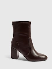 River Island Faux Leather Square Heel Stretch Boots - 圖片 4/5