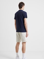 French Connection Blue Marine Pique Micro 100% Cotton Polo Shirt - Image 3 of 3