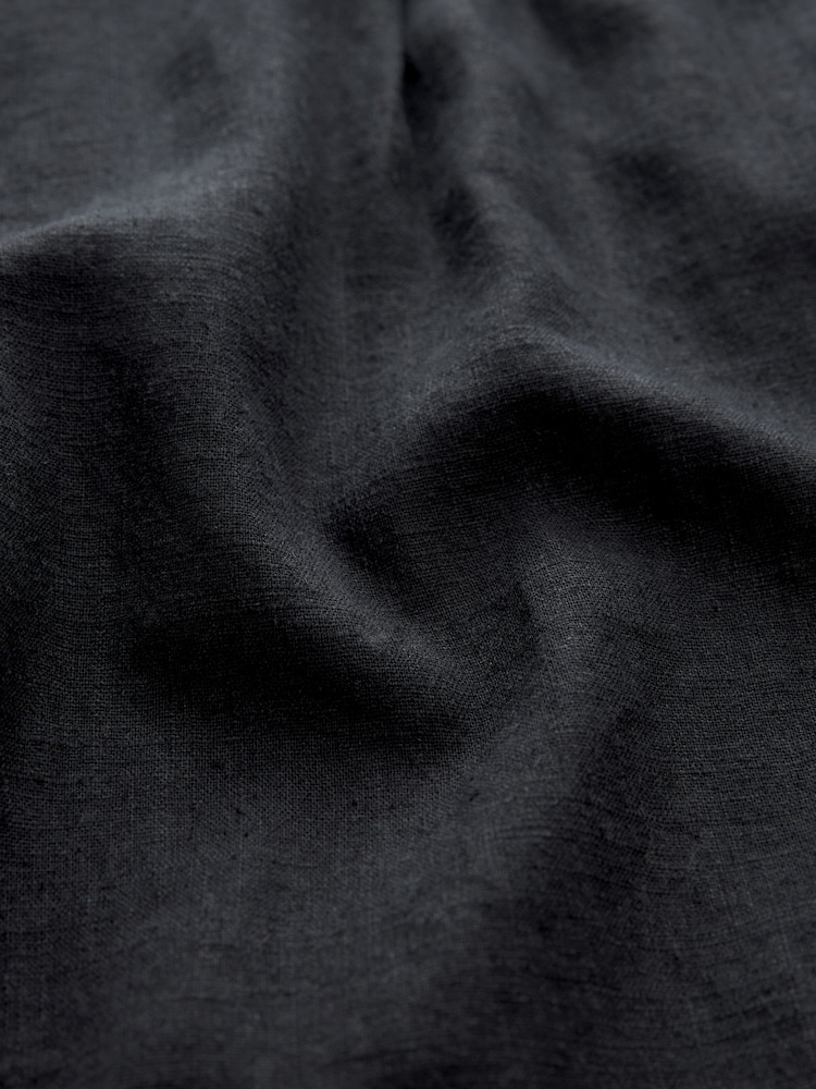 Black Linen Blend Knee Length Shorts - Image 6 of 6