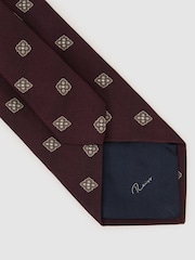Corbata Gioele de tejido de mezcla de seda con estampado de medallones florales de Reiss - Imagen 4 de 5