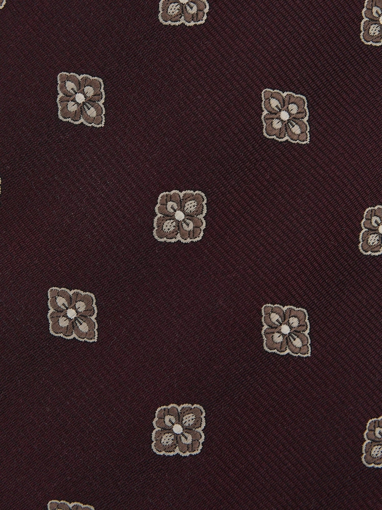Corbata Gioele de tejido de mezcla de seda con estampado de medallones florales de Reiss - Imagen 5 de 5