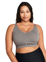 Under Armour Grey Seamless Low Long Bra - Image 3 of 8