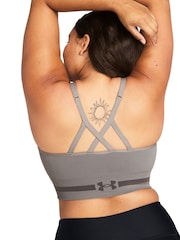 Under Armour Grey Seamless Low Long Bra - Image 4 of 8