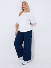Yours Curve White Limited Corset Seam T-Shirt - Image 3 of 5