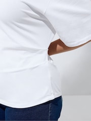 Yours Curve White Limited Corset Seam T-Shirt - Image 4 of 5