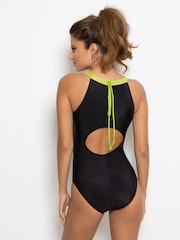 Pour Moi Black Energy Chlorine Resistant High Leg Swimsuit - Image 2 of 4