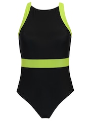 Pour Moi Black Energy Chlorine Resistant High Leg Swimsuit - Image 3 of 4