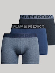 Superdry Navy Marl/Grey Marl Boxer Shorts 3 Pack - Image 5 of 6