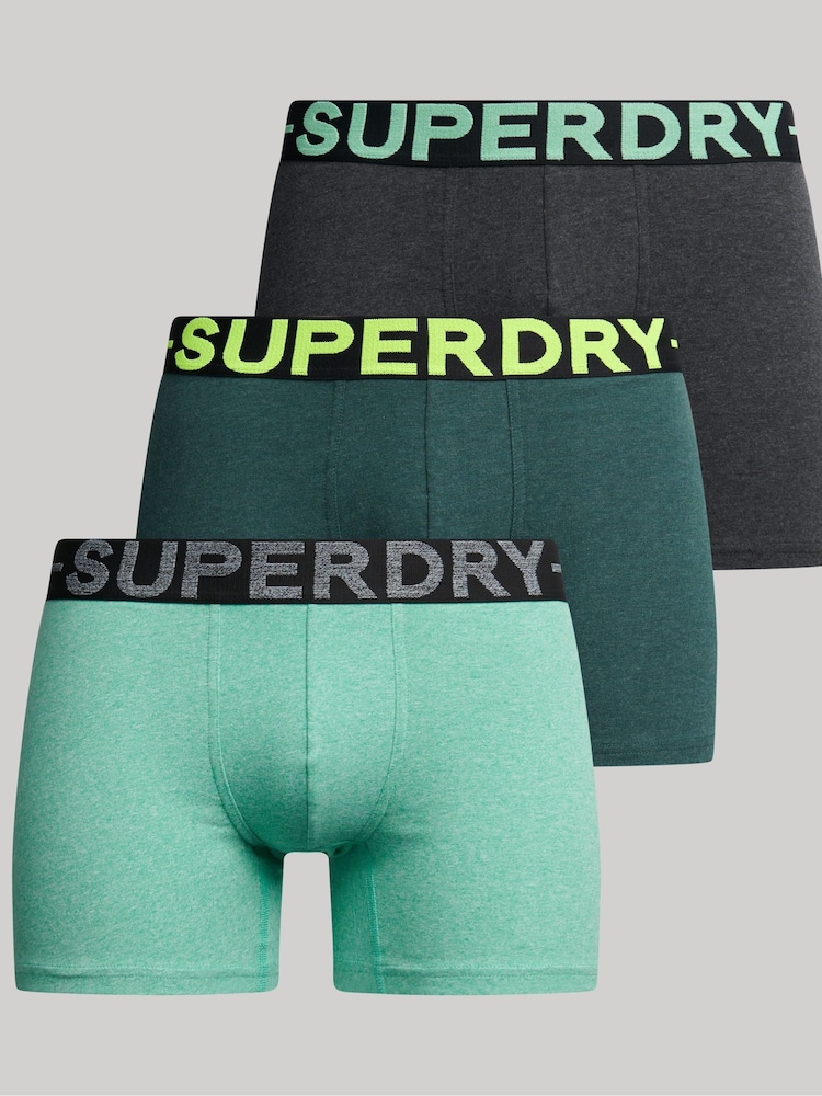 Superdry Green Boxer Shorts 3 Pack - Image 2 of 7