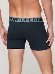 Superdry Navy Mix Cotton Boxers 3 Pack - Image 2 of 3