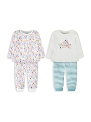 JoJo Maman Bébé Cream 2-Pack Hedgehog Jersey Pyjamas - Image 1 of 10