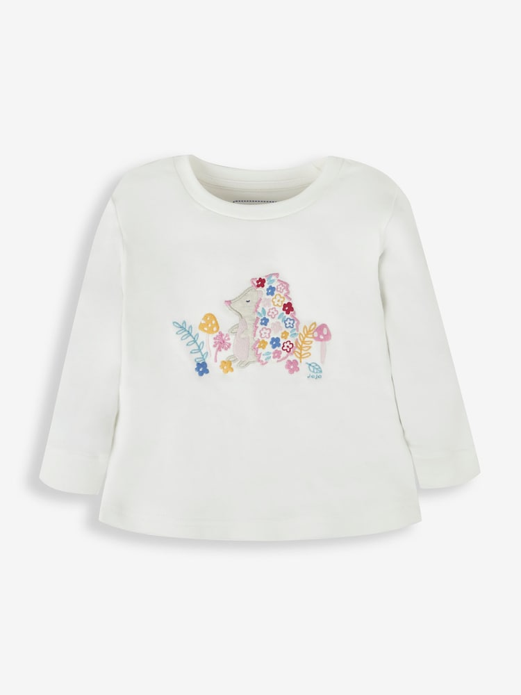JoJo Maman Bébé Cream 2-Pack Hedgehog Jersey Pyjamas - Image 10 of 10