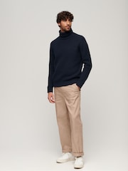Superdry Blue The Merchant Store Textured Roll Neck Jumper - Image 2 of 3