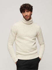Superdry Cream The Merchant Store Roll Neck Jumper - Image 1 of 3