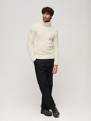Superdry Cream The Merchant Store Roll Neck Jumper - Image 2 of 3
