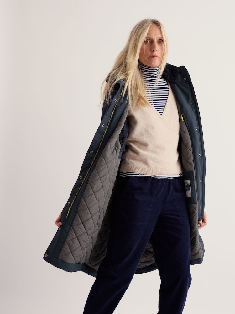 Seasalt Cornwall Blue Petite Janelle Raincoat - Image 2 of 5 Seasalt Cornwall Blue Petite Janelle Raincoat - Image 2 of 5