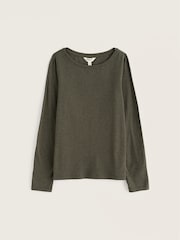 Seasalt Cornwall Green Easel Long Sleeve Jersey Top - Image 4 of 5