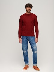 Superdry Red Jacob Crew Jumper - Image 2 of 6