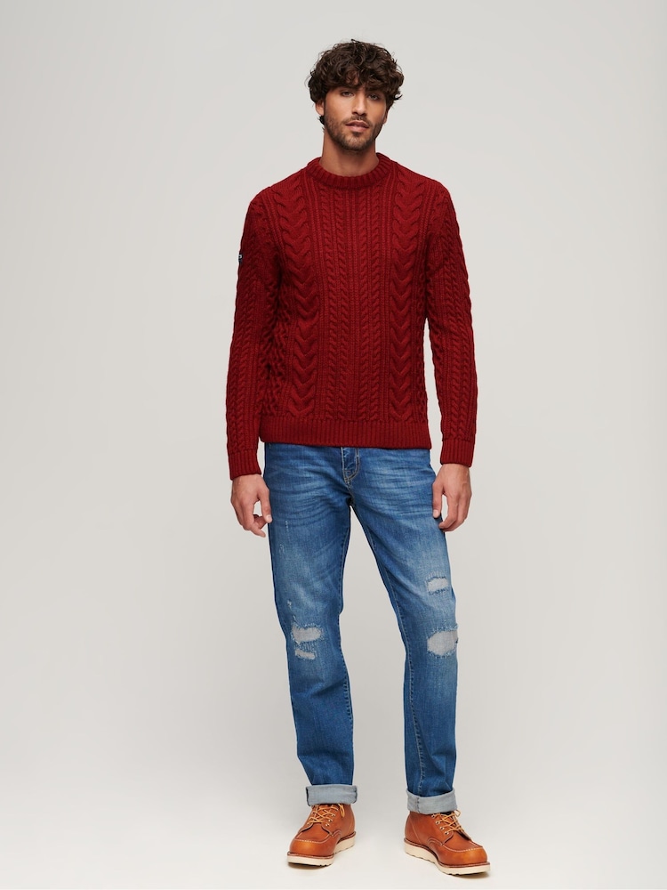 Superdry Red Jacob Crew Jumper - Image 2 of 6