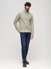 Superdry Grey The Merchant Store - Textured Roll Neck Jumper - Image 2 of 3