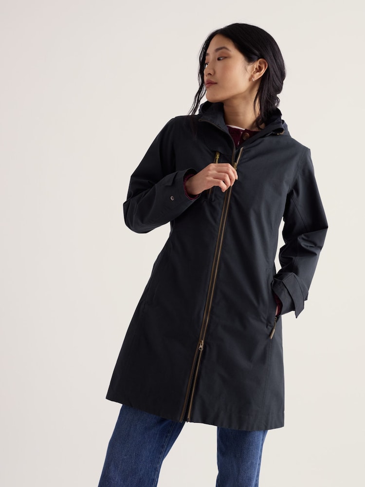 Seasalt Cornwall Dark Blue Petite Coverack Waterproof Coat - Image 2 of 4 Seasalt Cornwall Dark Blue Petite Coverack Waterproof Coat - Image 2 of 4