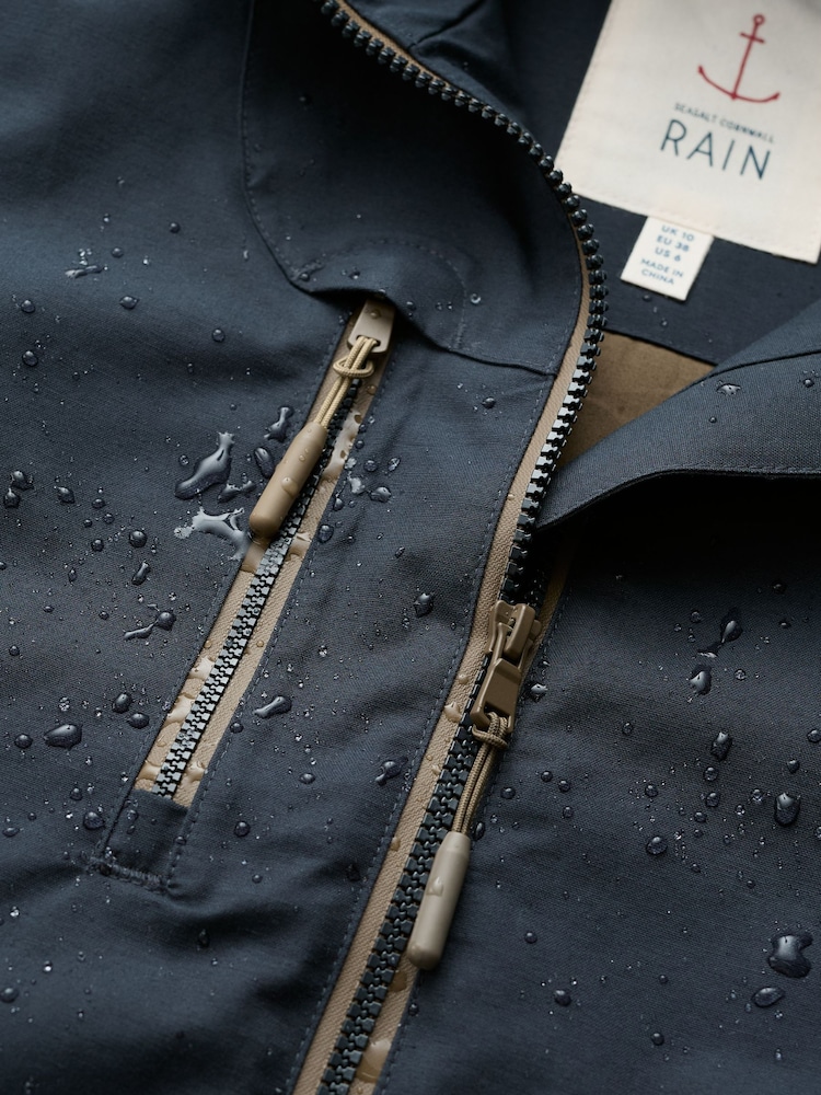Seasalt Cornwall Dark Blue Petite Coverack Waterproof Coat - Image 4 of 4 Seasalt Cornwall Dark Blue Petite Coverack Waterproof Coat - Image 4 of 4