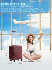 Flight Knight 56x45x25cm EasyJet Overhead 4 Wheel ABS Hard Case Cabin Carry On Hand Luggage - Image 2 of 7