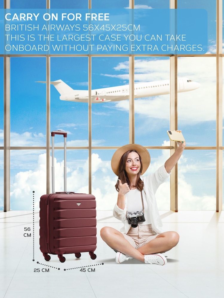 Flight Knight 56x45x25cm EasyJet Overhead 4 Wheel ABS Hard Case Cabin Carry On Hand Luggage - Image 2 of 7