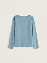 Seasalt Cornwall Sky Blue Easel Long Sleeve Jersey Top - Image 4 of 5