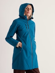 Seasalt Cornwall Teal Blue Petite Coverack Waterproof Coat - Image 1 of 5