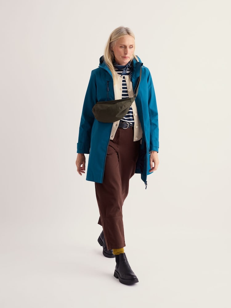 Seasalt Cornwall Teal Blue Petite Coverack Waterproof Coat - Image 2 of 5 Seasalt Cornwall Teal Blue Petite Coverack Waterproof Coat - Image 2 of 5