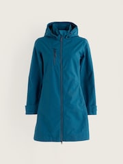 Seasalt Cornwall Teal Blue Petite Coverack Waterproof Coat - Image 4 of 5