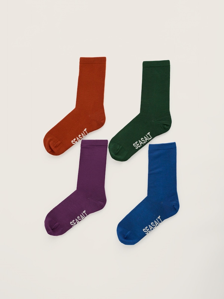 Seasalt Cornwall Green Sailor Socks 4 Pack - Image 1 of 2