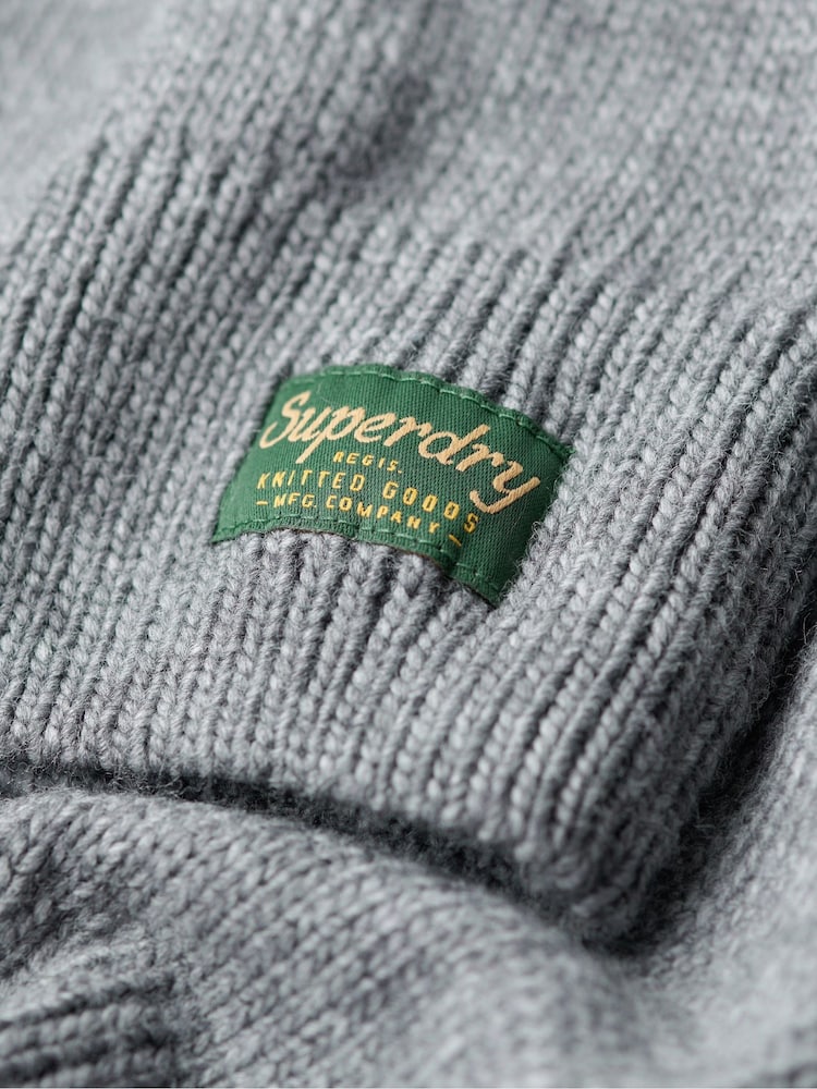 Superdry Grey Fairisle Pattern Knit Crew Jumper - Image 6 of 6