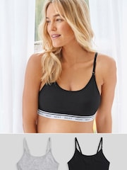 Black/Grey Maternity Nursing Crop Ultimate Comfort Tops 2 Pack - Image 1 of 11