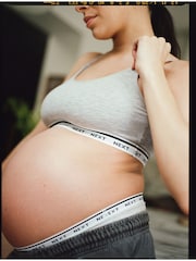 Black/Grey Maternity Nursing Crop Ultimate Comfort Tops 2 Pack - Image 4 of 11