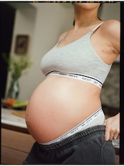 Black/Grey Maternity Nursing Crop Ultimate Comfort Tops 2 Pack - Image 5 of 11