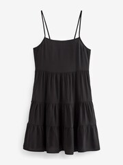 Black Mini Tiered Cami Summer Dress - Image 5 of 5