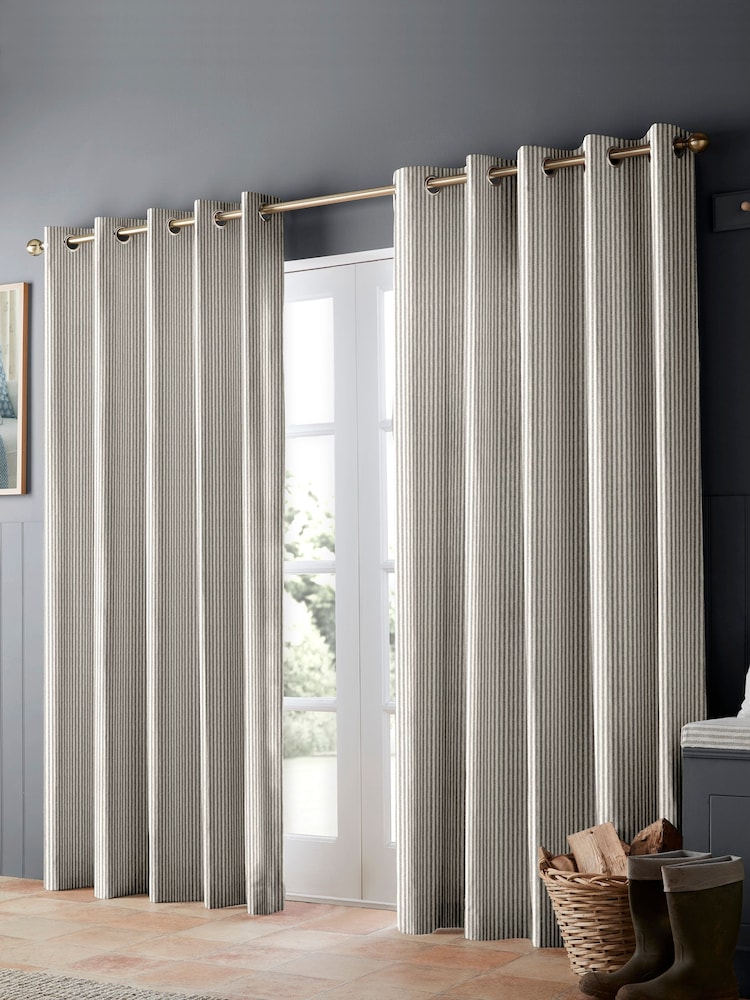 Emily Bond Grey Oscar Stripe Made to Measure Curtains - Image 2 of 9