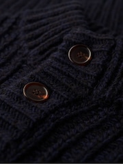 Superdry Blue Chunky Knit Henley Jumper - Image 6 of 6