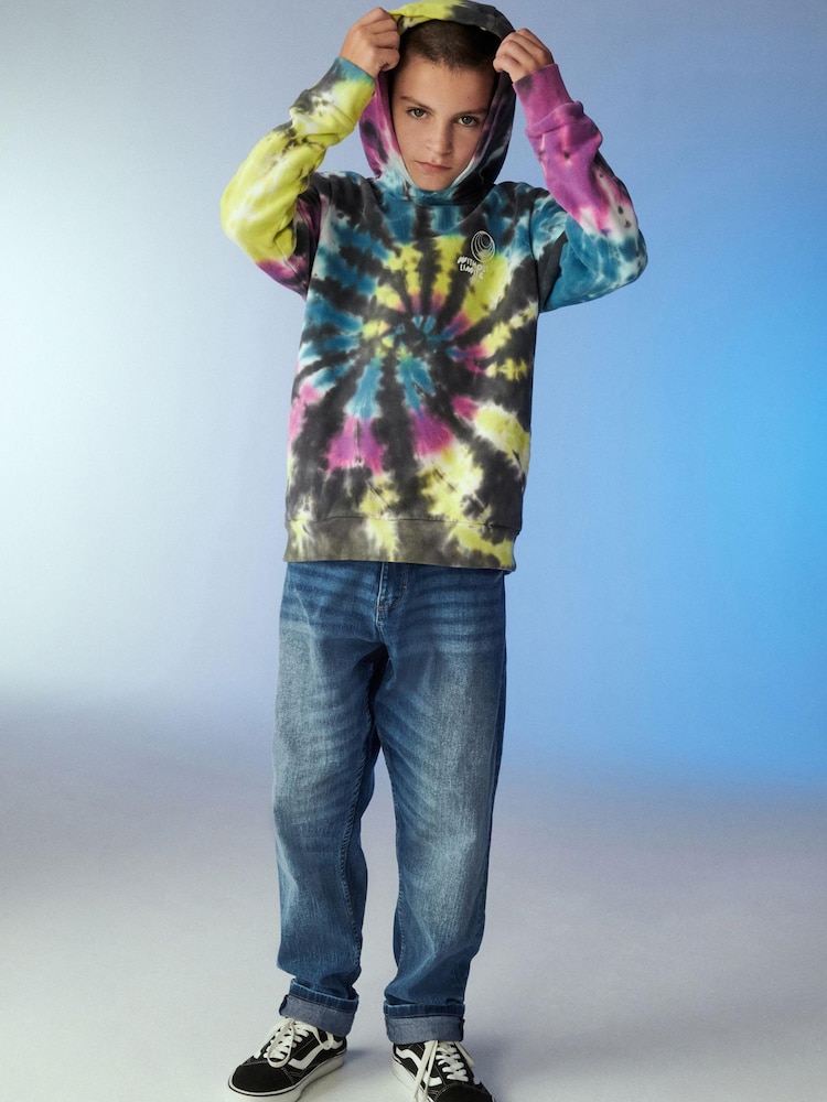 Multi/Black Tie Dye Hoodie (3-16yrs) - Image 2 of 7