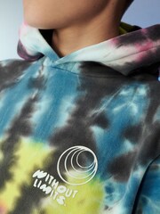 Bunt/Schwarz - Kapuzensweatshirt in Batikoptik (3-16 Jahre) - Bild 9 von 12