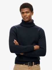 Superdry Blue The Merchant Store - Roll Neck Jumper - Image 1 of 6