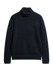 Superdry Blue The Merchant Store - Roll Neck Jumper - Image 3 of 6