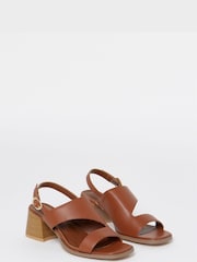 Simply Be Nude Wide Fit Cut Out Stacked Heel Sandals - Image 2 of 4