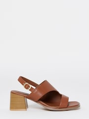 Simply Be Nude Wide Fit Cut Out Stacked Heel Sandals - Image 3 of 4